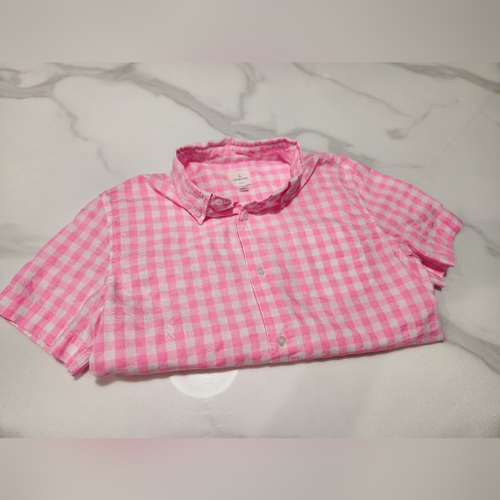 Boys size 12 Crewcuts Gingham Collared Shirt - Picture 2 of 5